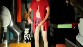 Transvestite Sounding Urethral Pumping Schoolgirl Pantyhose 74