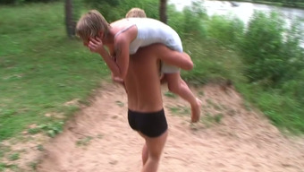 Drunk Russian College Folks Party At The Beach