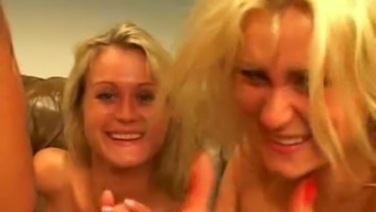 Amateur European Twins Share A Cock