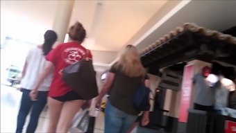 Candid Ass Cheeks Out Booty Shorts