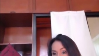 Naughty Asian Shemale Strokes And Strokes Until She Cums
