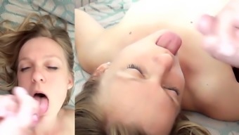 Ejaculation Sur Sa Jolie Bouche De Chienne (Facial)