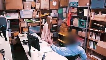 Red Teen Shoplifter Fucked A Perv Guard To Avoid Jail