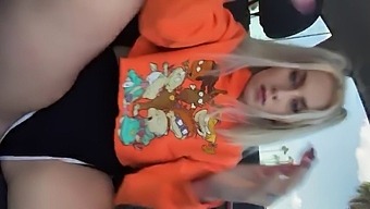 Blonde Girl Fucks Herself And Squirts In Public