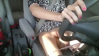 Pussy play in the car