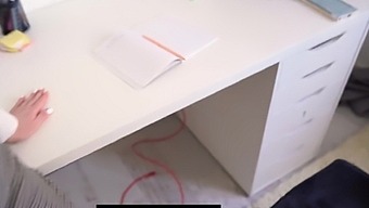 Tutor Babe Fucked By Student On Table At Home Pov
