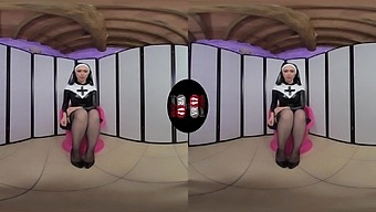 Sinfully Sexy Ammalia Mistreating You In A Nun Costume - Vrfootfetish