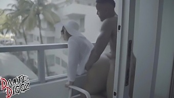 Shanice Luv In Big Booty Latina Gets A Balcony Dick Down In Front Of Everyone At Xbiz Miami And Squirts