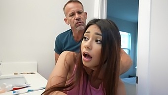 Natural Beauty With Long Hair And Small Tits Enjoys Doggy Style Sex