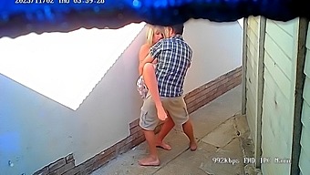 Hidden Camera Captures Amateur Blonde Getting Naughty In Delivery Area