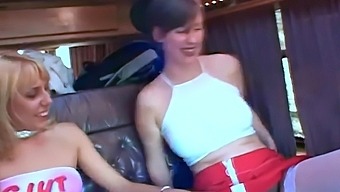 Lara Latex And Sandie Caine'S Steamy Lesbian Encounter In The Van