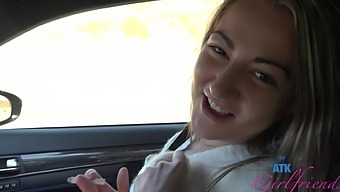 Kinky Lily Adams Delights In While Getting Touched In The Car.