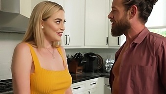 Quickie In The Kitchen Wraps Up With Cum In Mouth For Blake Blossom.