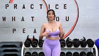 Roxie Sinner With Raw Boobs Laments While Being Messed Around In The Gym.