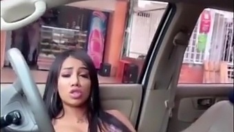 Shemale Solo Masturbation In The Car