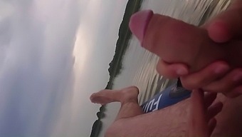 A Happy Ending In The Inflatable Boat: Wife Jerks Off Husband'S Cock