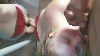 Voyeuristic Brunette Enjoys Wild Suction With Sperm