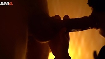 Intense Close-Up Of A Couple’s Hot Candlelit Oral Sex Session.